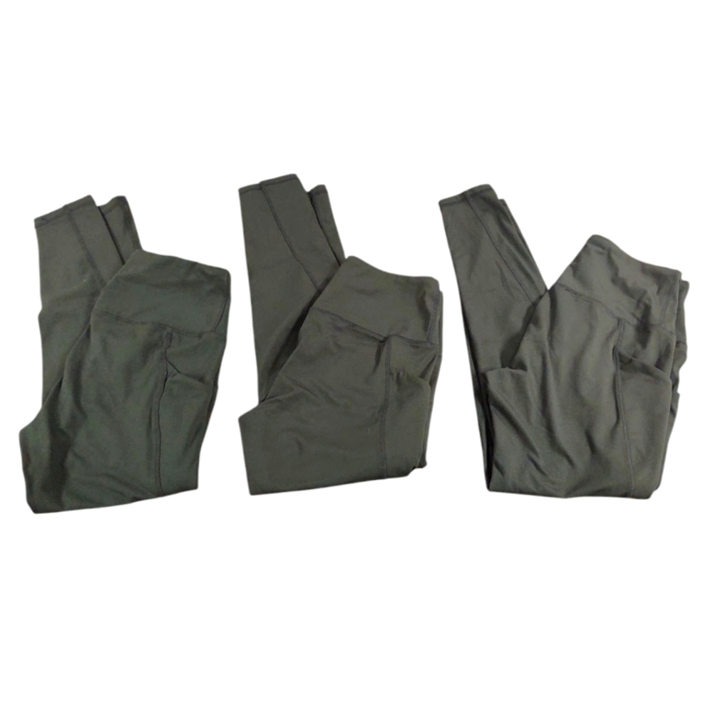 EUC Bundle Of 3 Black Athletic Cropped Leggings W/ Pockets Size M